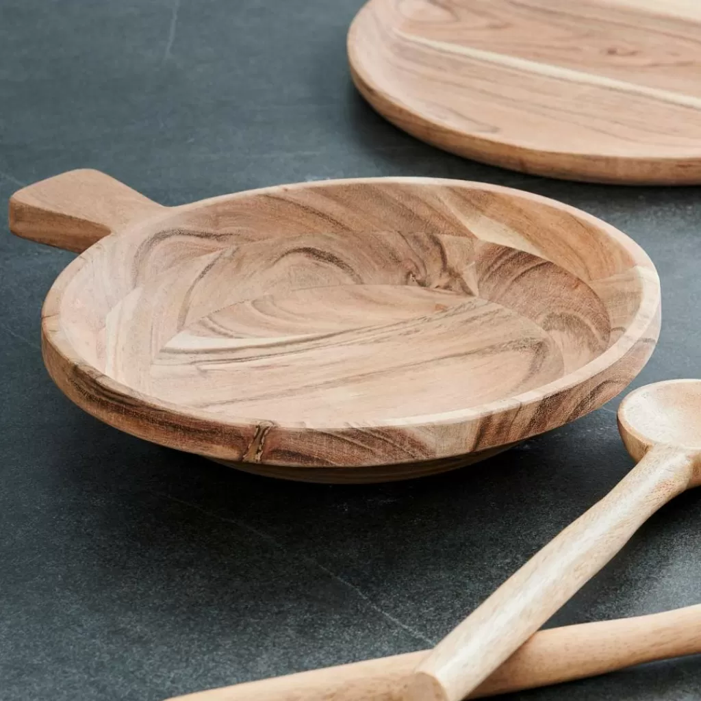 Cheap ACACIA CHIC Plato Hondo Con Asa Natural Platos
