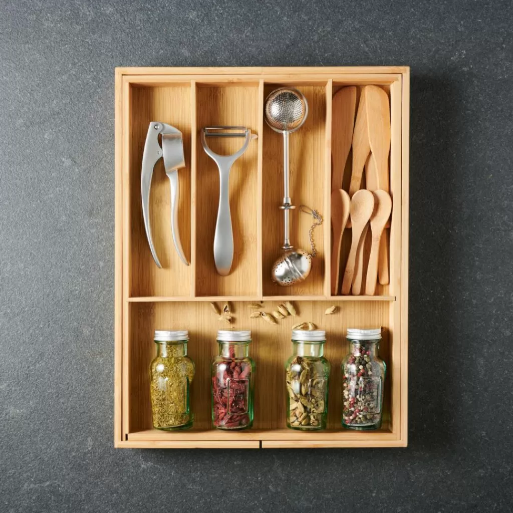 Online BAMBOO Organizador Cajón Extensible Natural Cestas De Cajonera