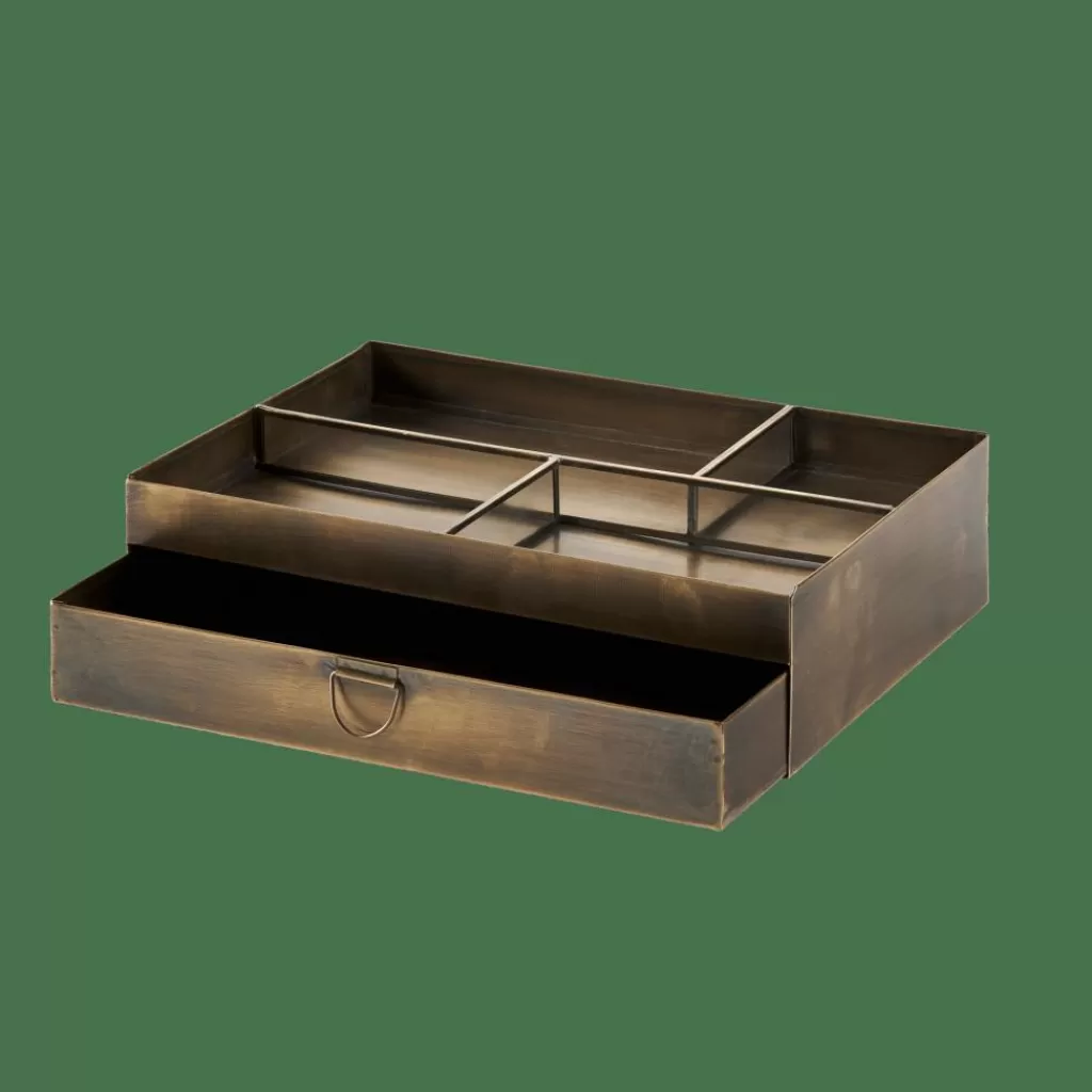 Store BRASS Organizador De Escritorios Bronceado Cajas De Almacenamiento | Cajas Para Cartas
