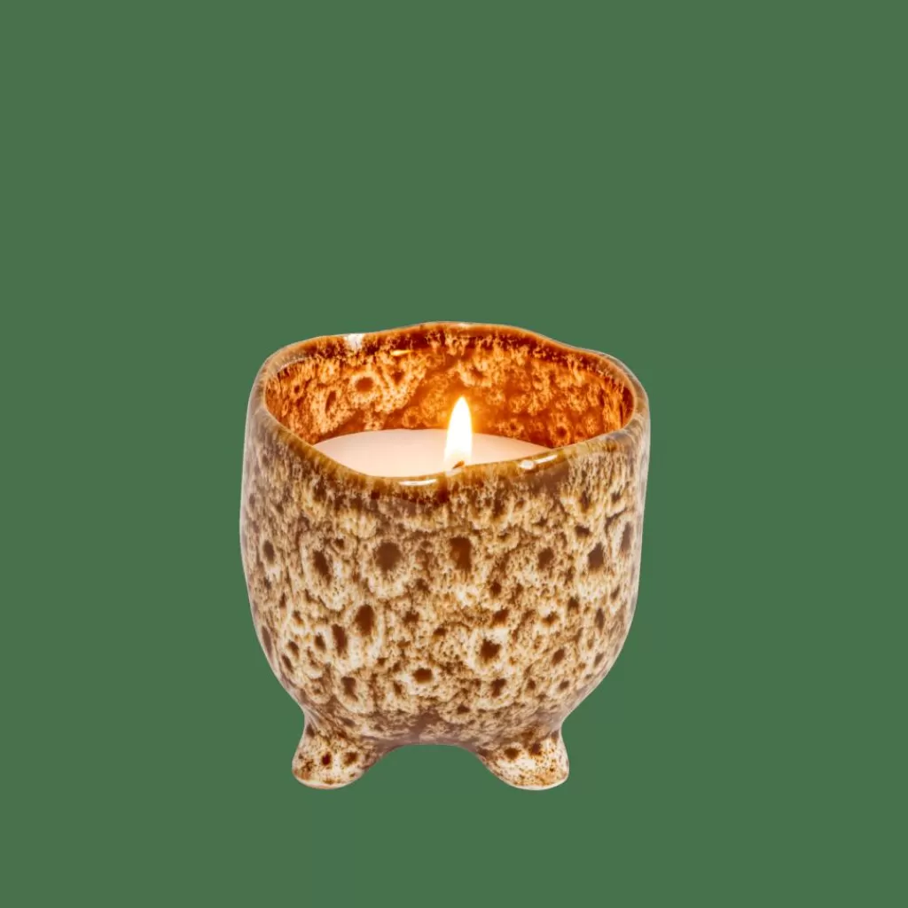 Clearance CERAMIC Vela En Maceta Marrón Velas