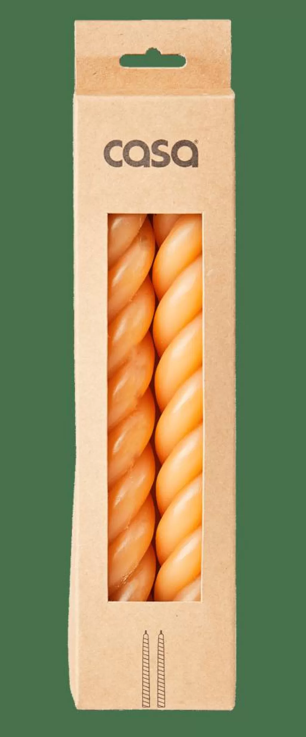 New CURL Velas Juego De 2 Ocre Velas