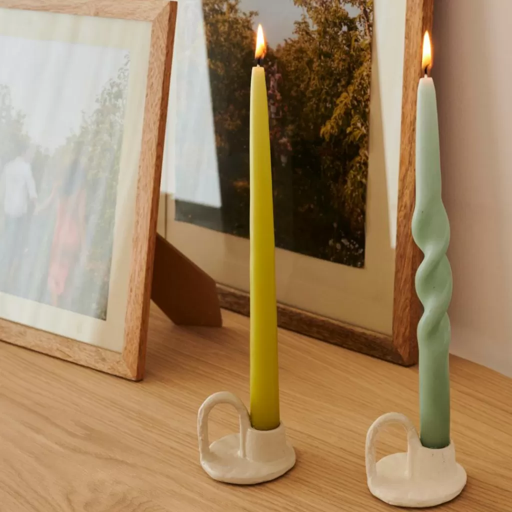 Cheap DUO Vela Candelabro Vela Candelabro Amarillo Velas