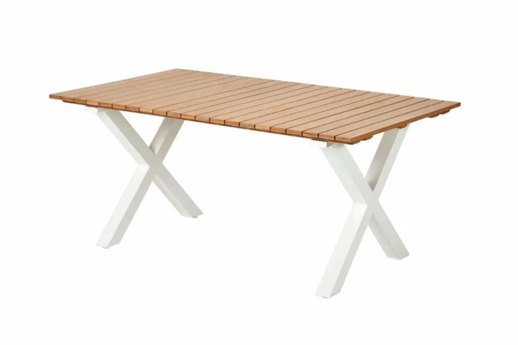 Best FORMAX Mesa De Jardín Con Patas En X Natural/blanco Mesas De Jardín