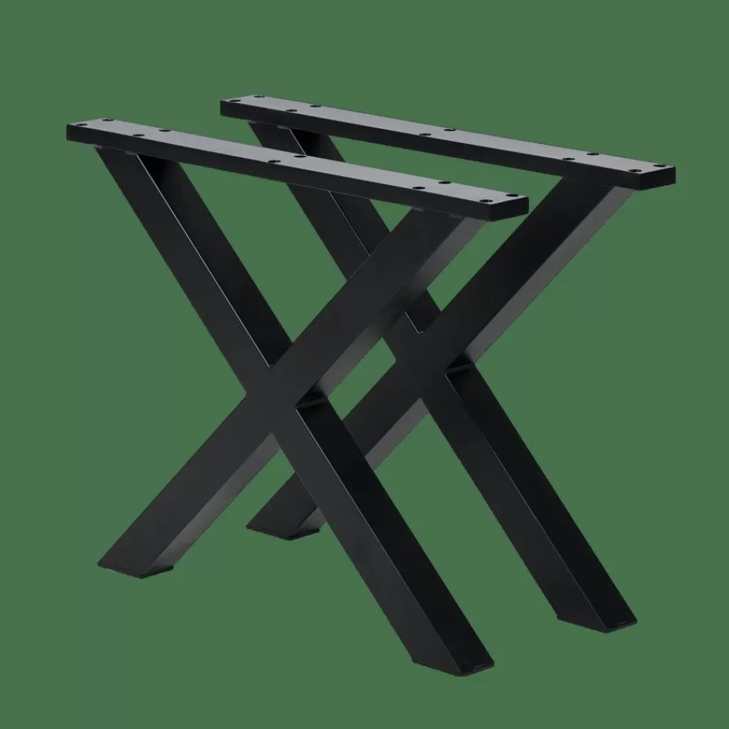 Online FORMAX Mesa De Jardín Con Patas En X Natural/negro Mesas De Jardín
