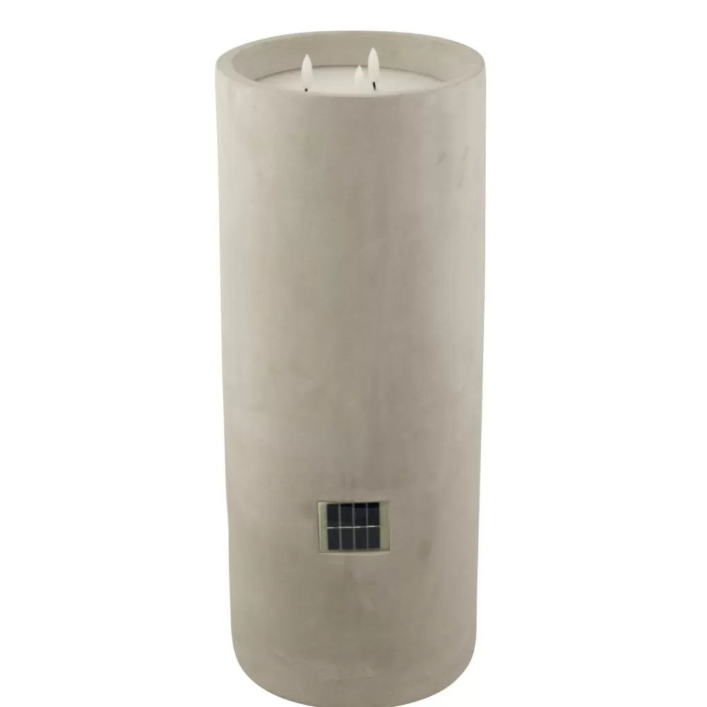 Best FUEGO Vela Led Solar Gris Claro Velas Led | Iluminación Exterior