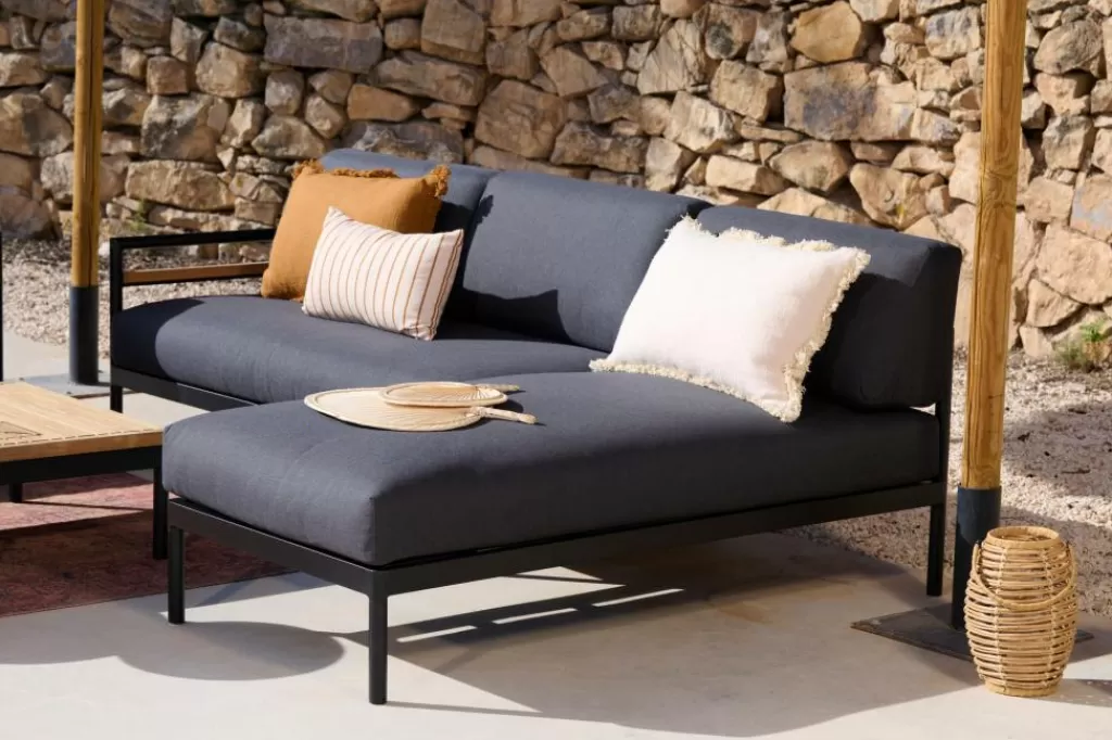 Hot HANNA Tumbona Lounge Negro Hamacas De Exterior | Conjuntos Lounge
