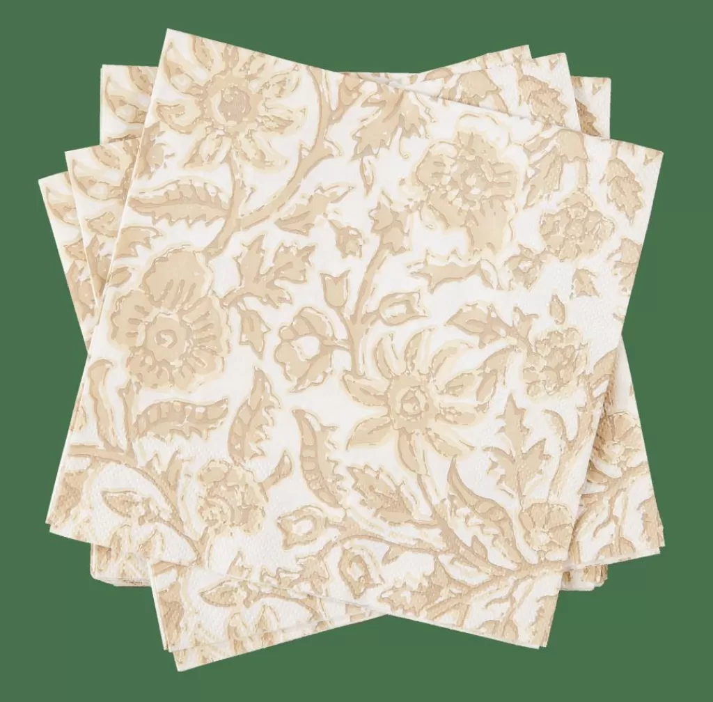 Store HENNA FLOWER Paquete De 20 Servilletas Rojo, Beis Servilletas