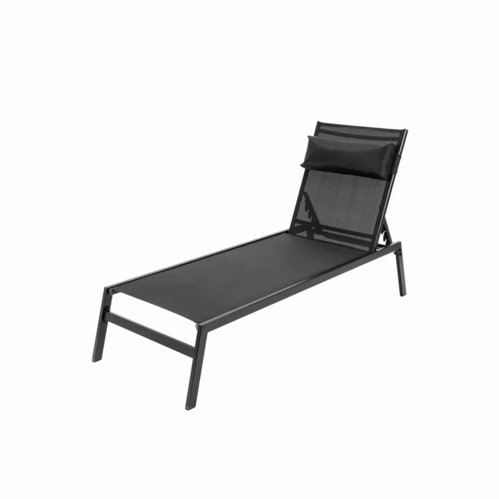 Sale HUGO Tumbona Juego De 2 Negro Hamacas De Exterior