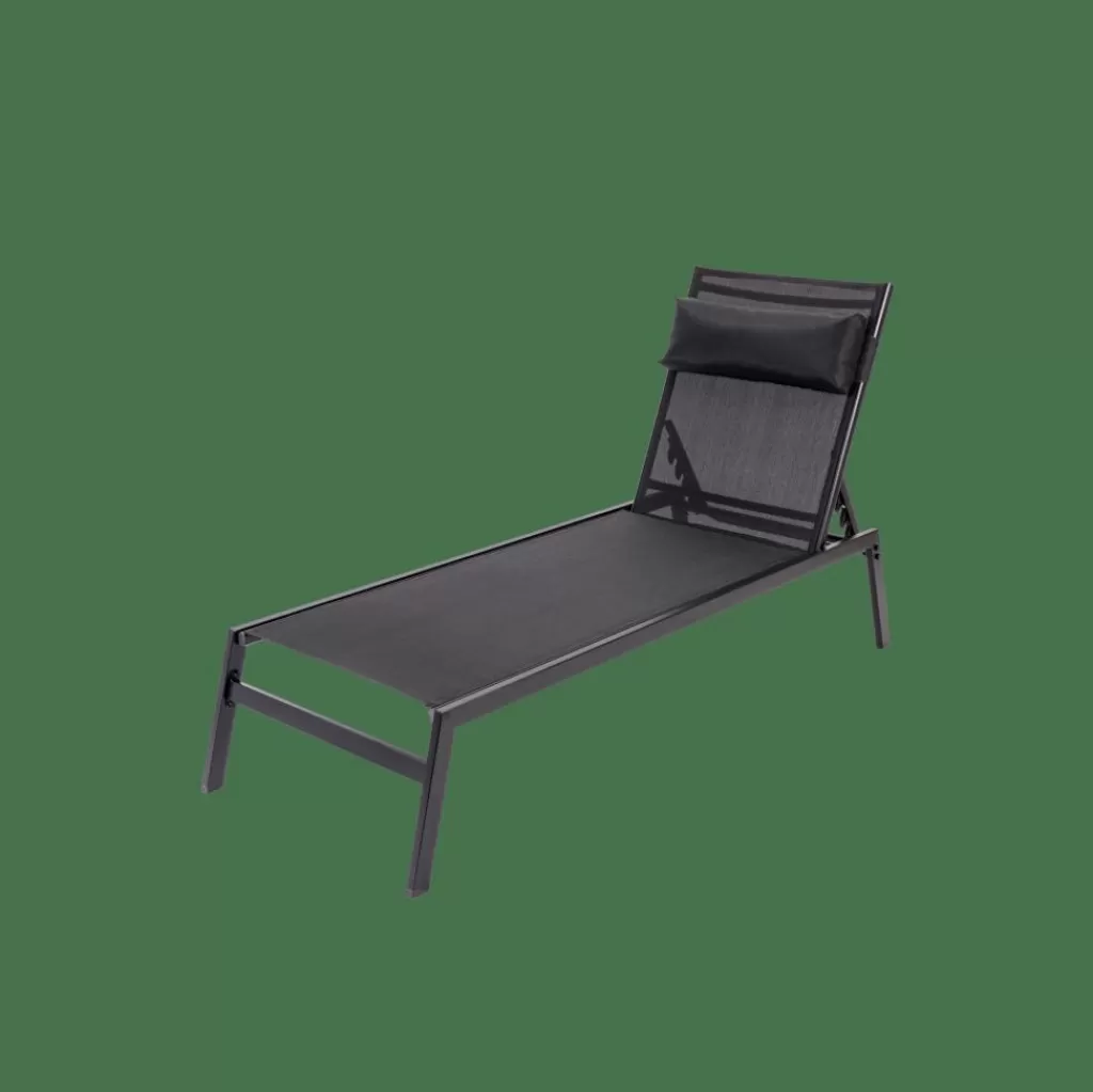 Sale HUGO Tumbona Juego De 2 Negro Hamacas De Exterior