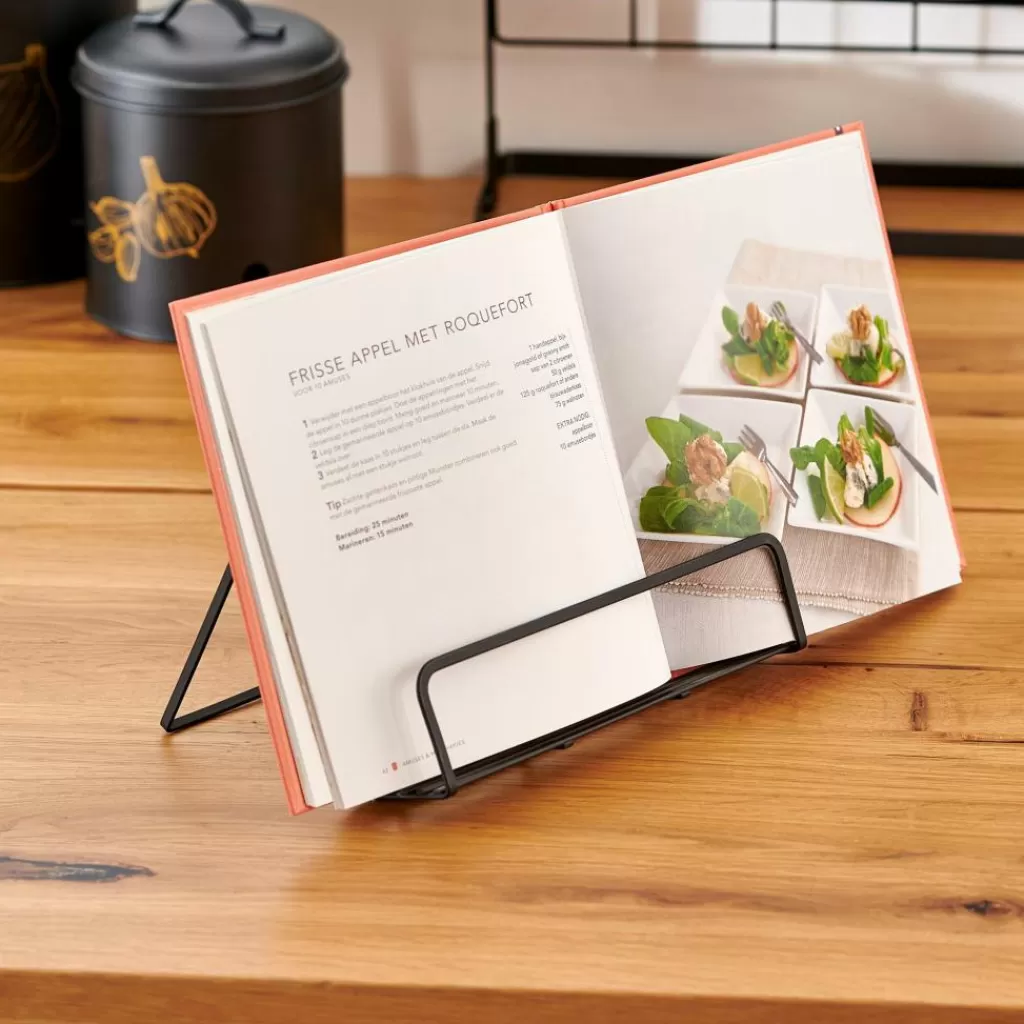 New INDUSTRIA Atril De Cocina Negro Accesorios De Cocina