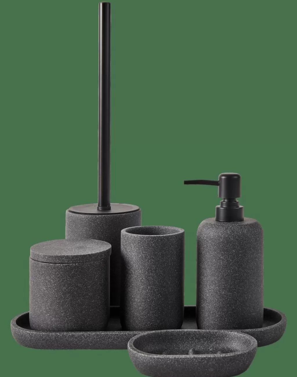 Online MOON Soporte De Algodones Con Tapa Gris Oscuro Accesorios De Tocador
