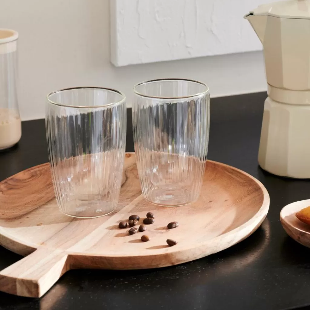 Hot PAUSA Vaso De Doble Pared Juego De 2 35 CL Transparente Vasos Para Café | Vasos Para Té