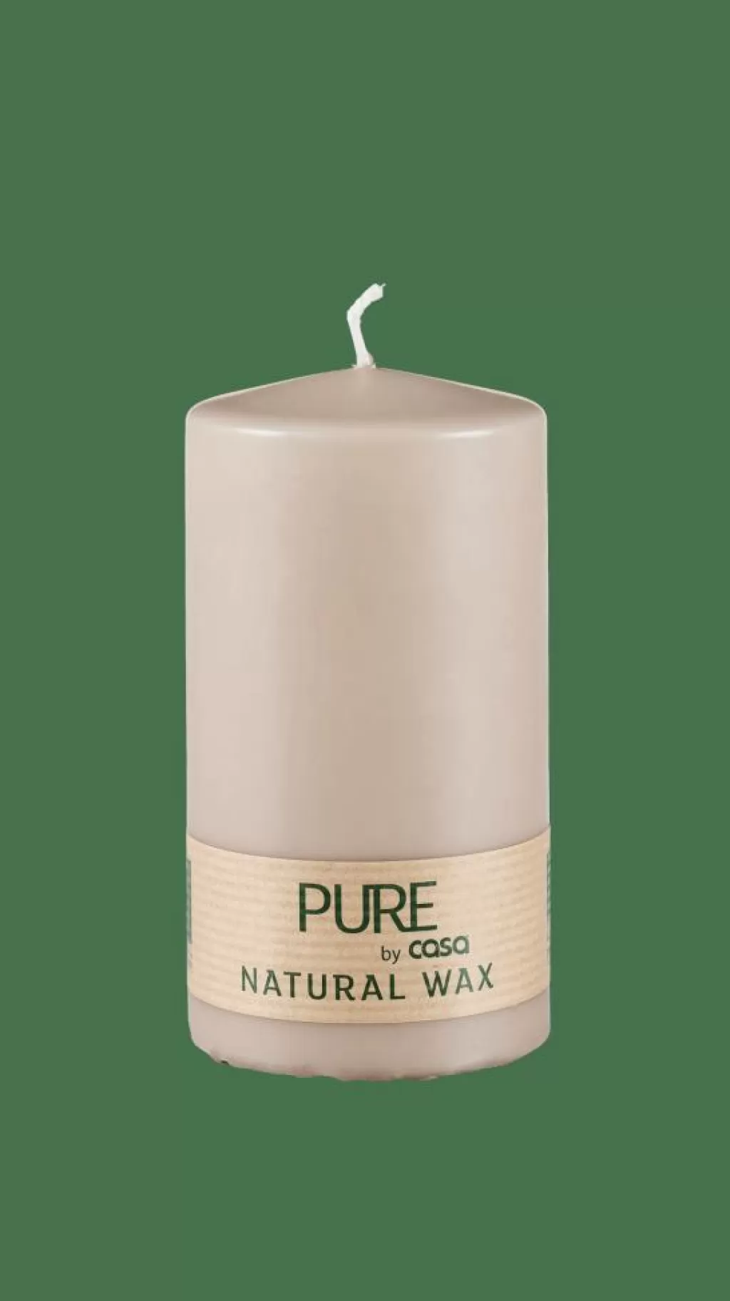 Hot PURE Vela Cilíndrica Gris Velas