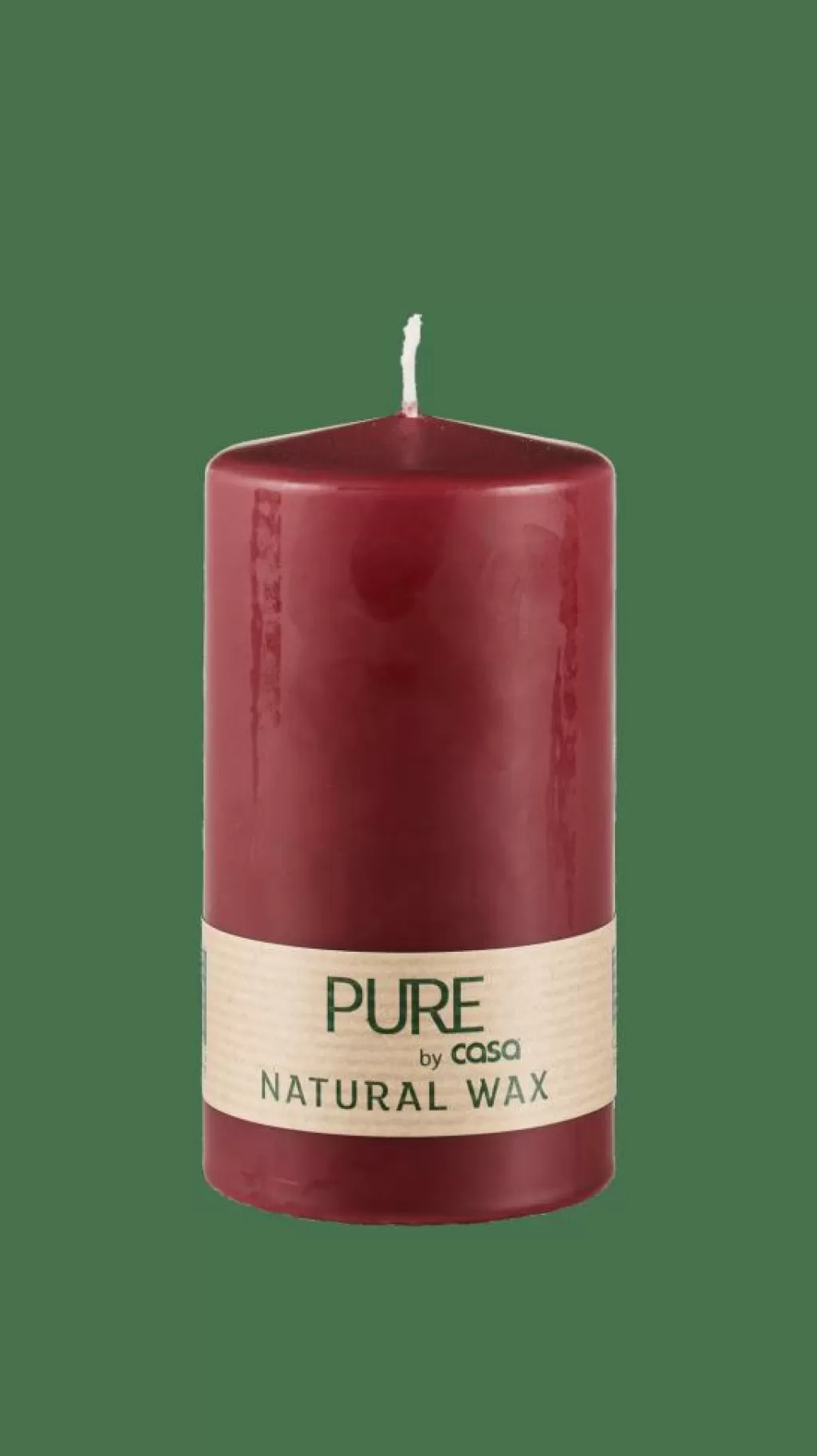 Hot PURE Vela Cilíndrica Rojo Oscuro Velas