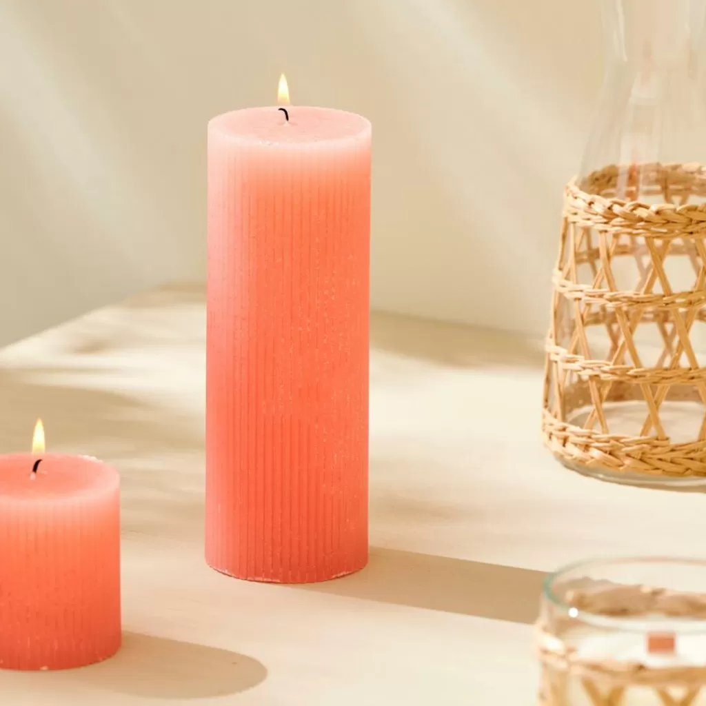 Outlet RUSTIC Vela Estriada Naranja Velas