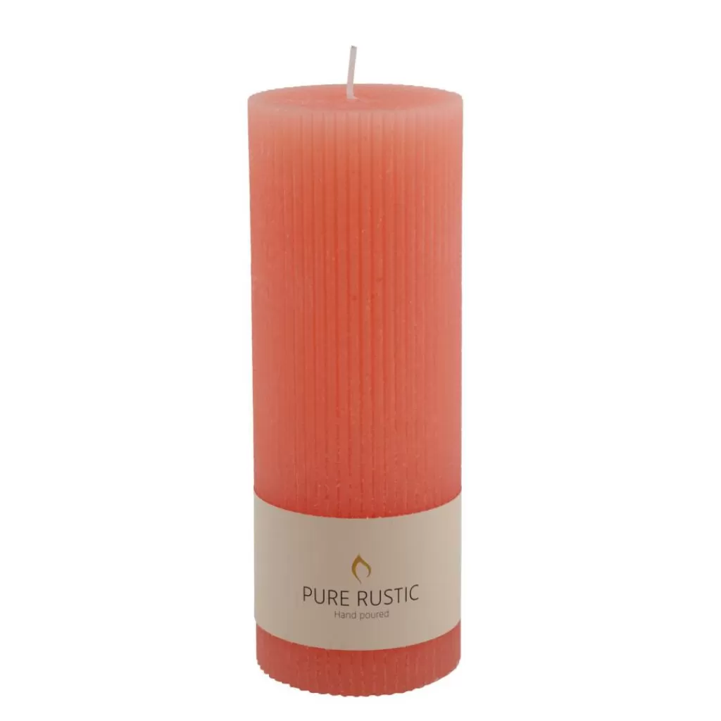 Outlet RUSTIC Vela Estriada Naranja Velas