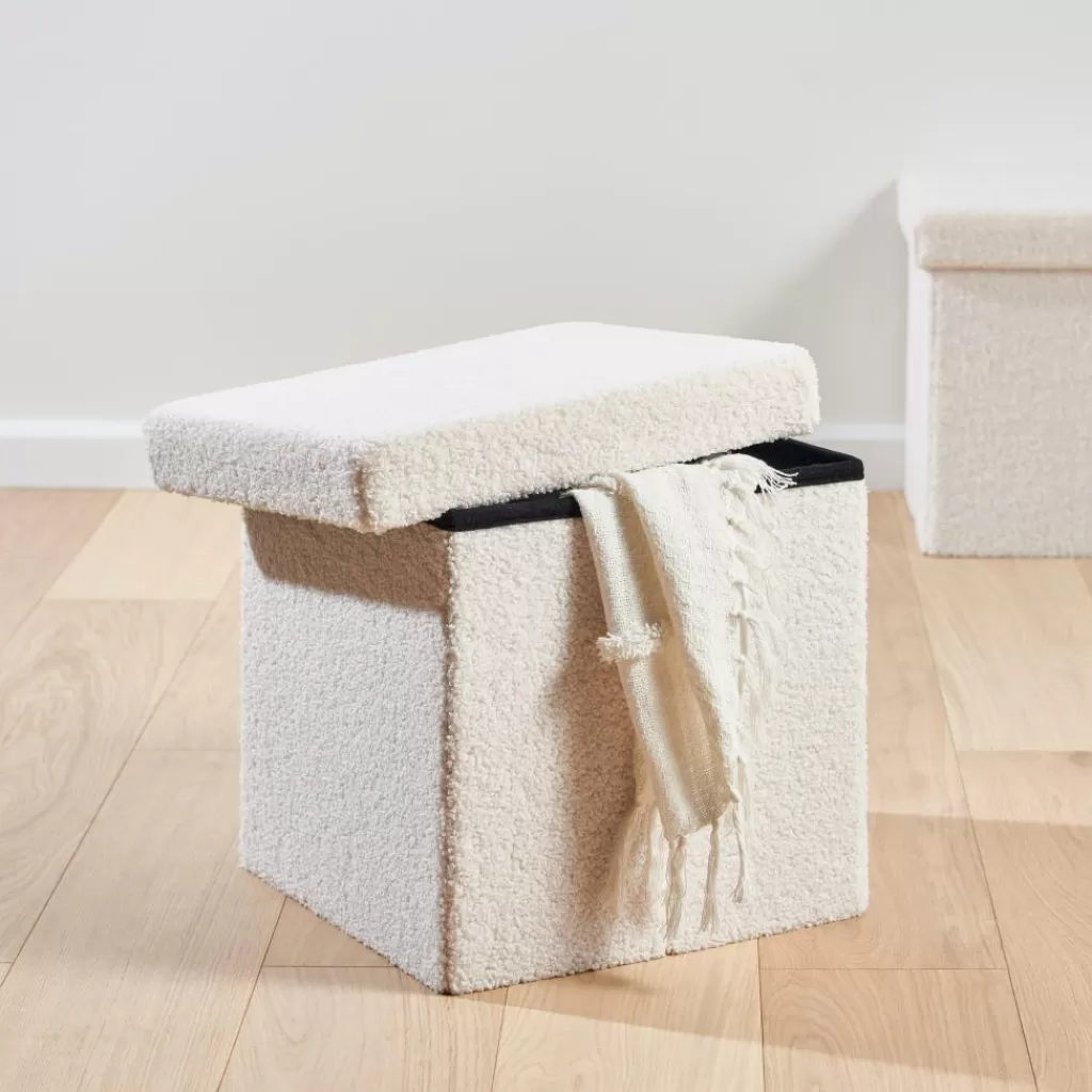Cheap STOR Puf Plegable Función Almac. Blanco Kids | Pufs De Almacenaje