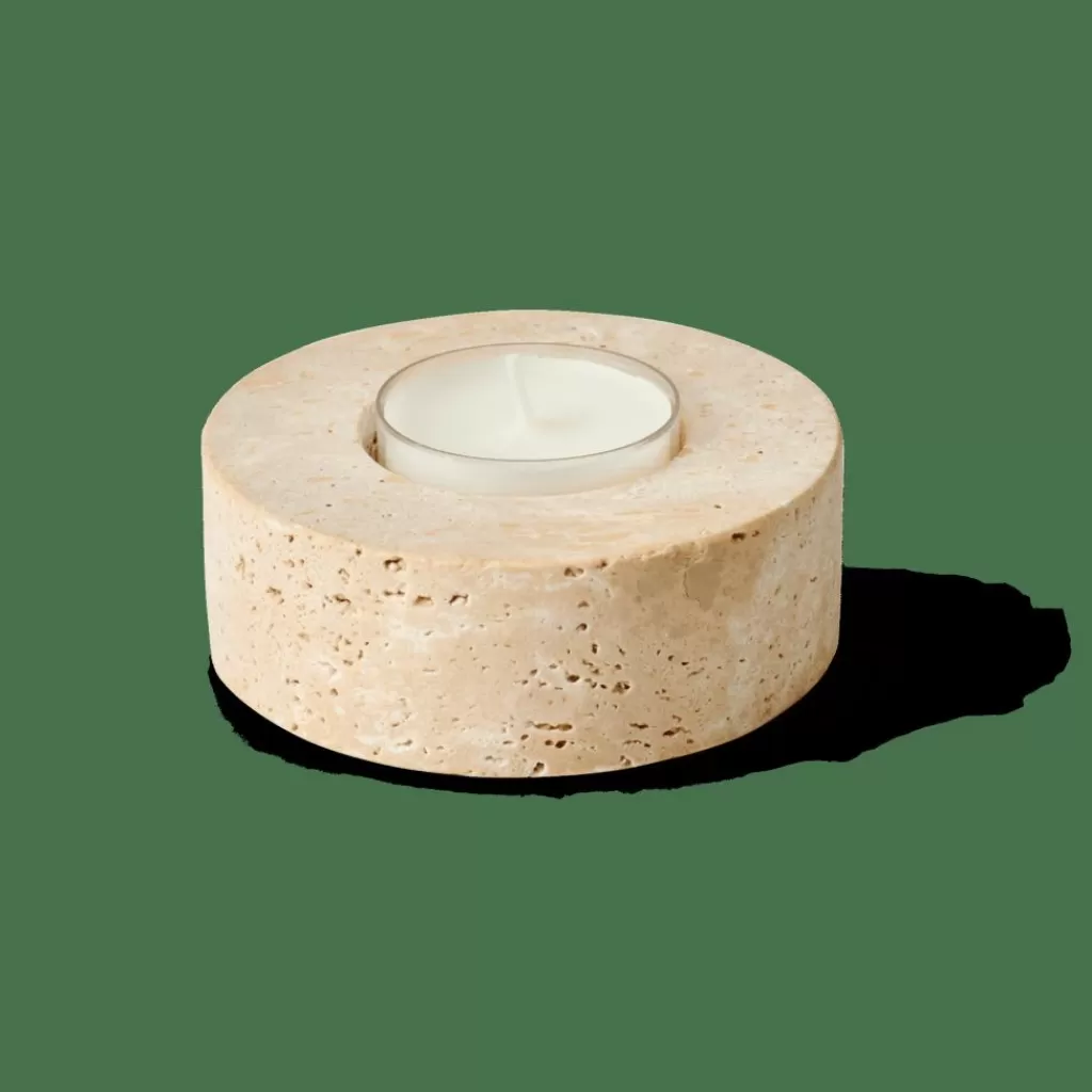 Discount TRAVERTIN Portavelas Natural Soprortes Para Velitas