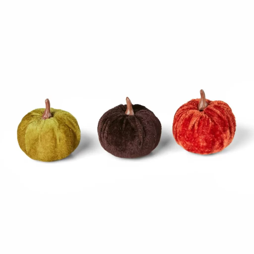 Cheap VELVET Calabaza Decorativa Juego De 3 Multicolor Flores Artificiales | Halloween