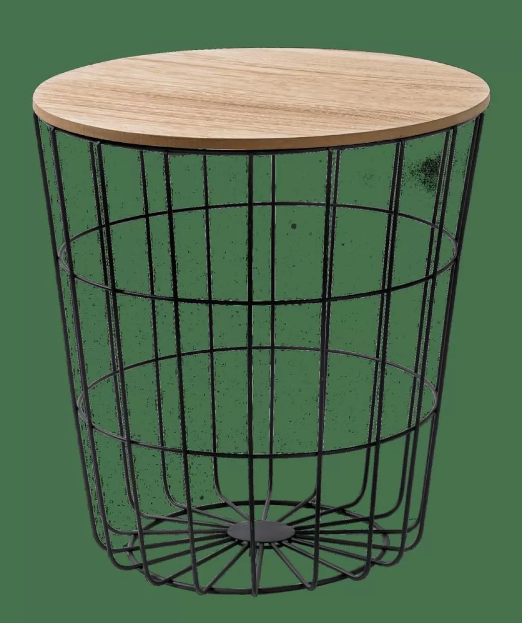 Clearance WIRE Mesa Auxiliar Negro, Natural Cestas De Hilo | Mesas Auxiliares