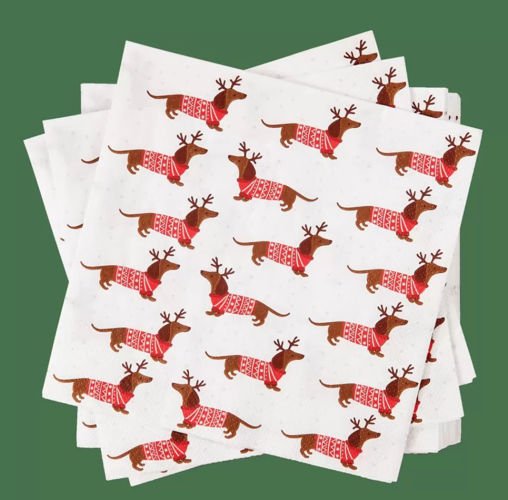 Shop X-MAS DOG Paquete De 20 Servilletas Multicolor Servilletas
