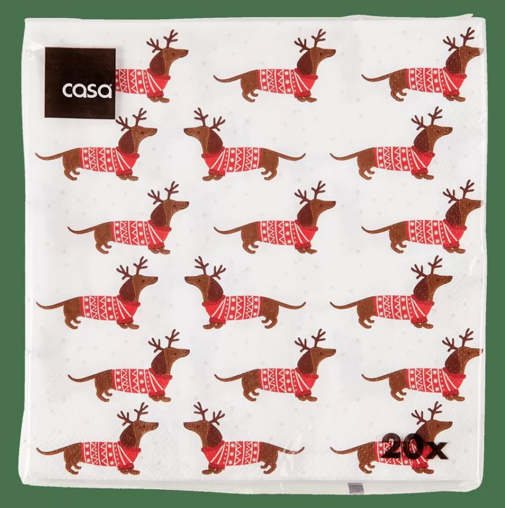 Shop X-MAS DOG Paquete De 20 Servilletas Multicolor Servilletas