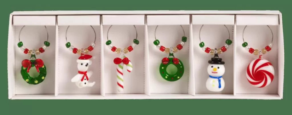 Store X-MAS Marcadores P/ Copas Juego De 6 Multicolor Accesorios Coctéles