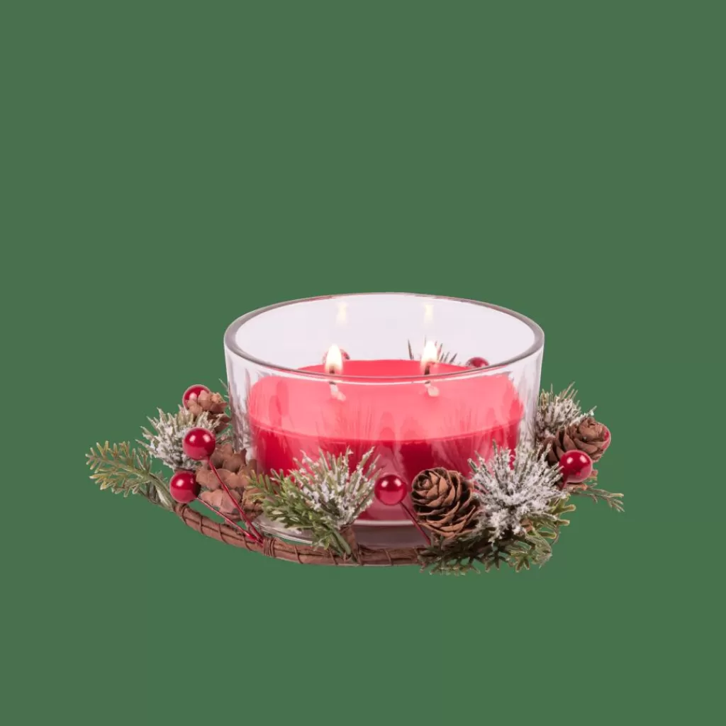 Discount XMAS Vela Con Decoración Rojo Velas