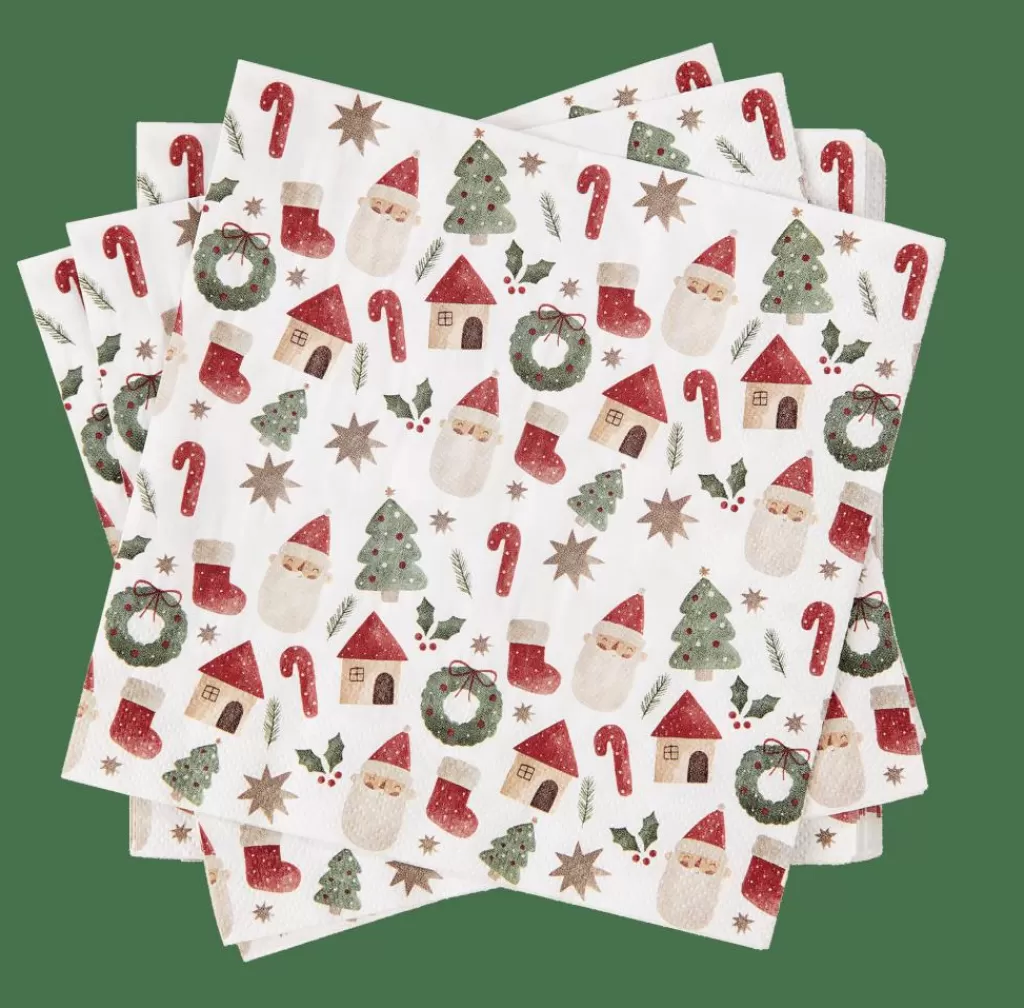 Clearance X-MAS VIBE Paquete De 20 Servilletas Multicolor Servilletas