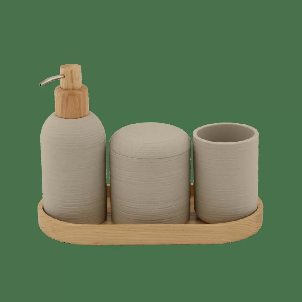 Shop YUKI Dispensador De Jabón Natural, Beis Accesorios De Tocador